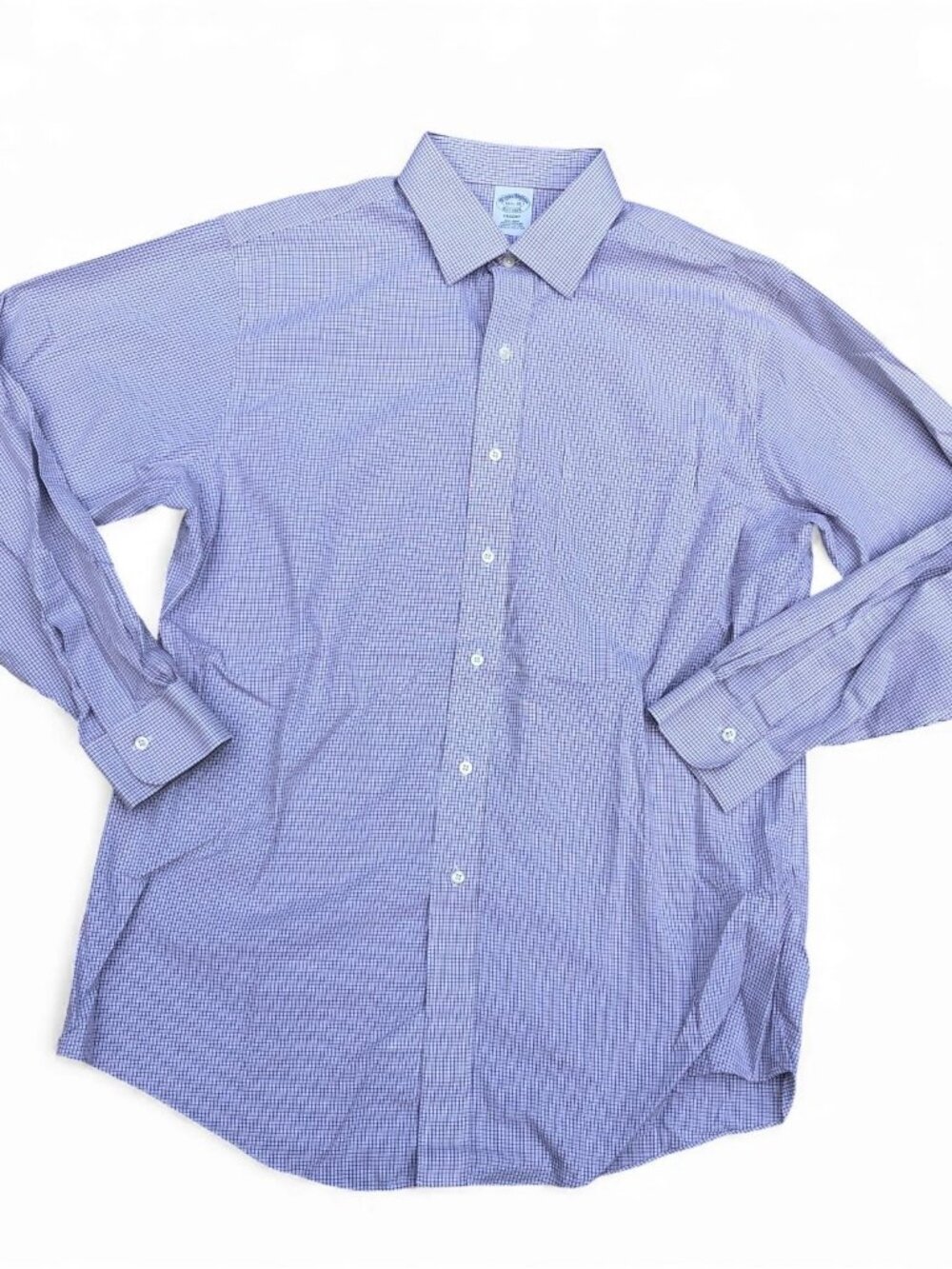BROOKS BROTHERS Button Down Dress Shirt Men's 16.5-35 Purple Supima Cotton
